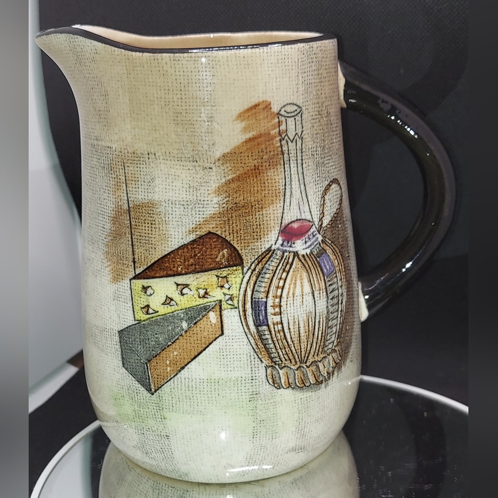 Vintage Royal Sealy CAPRI Hand Painted PITCHER Wine Cheese Made In JAPAN